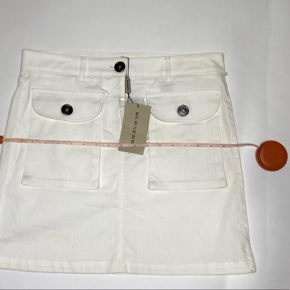 BURBERRY Skirt  8 Cotton Pockets Stripe Offwhite - Picture 13 of 15